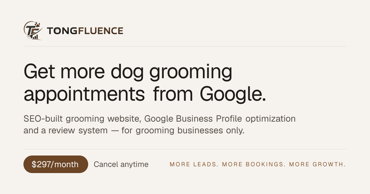 Dog & Pet Grooming Website Design | Tongfluence